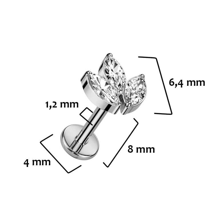 S4U Piercing do brady - labreta TITAN (duhová) - TIT1262AB-1208 - náhled 3