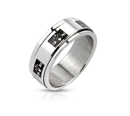 Ocelový prsten Claddagh