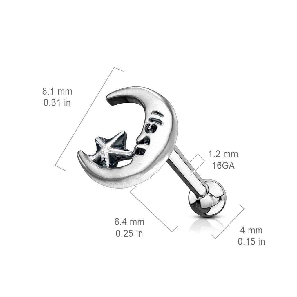 Cartilage piercing do ucha - měsíc - CP1037 - náhled 3