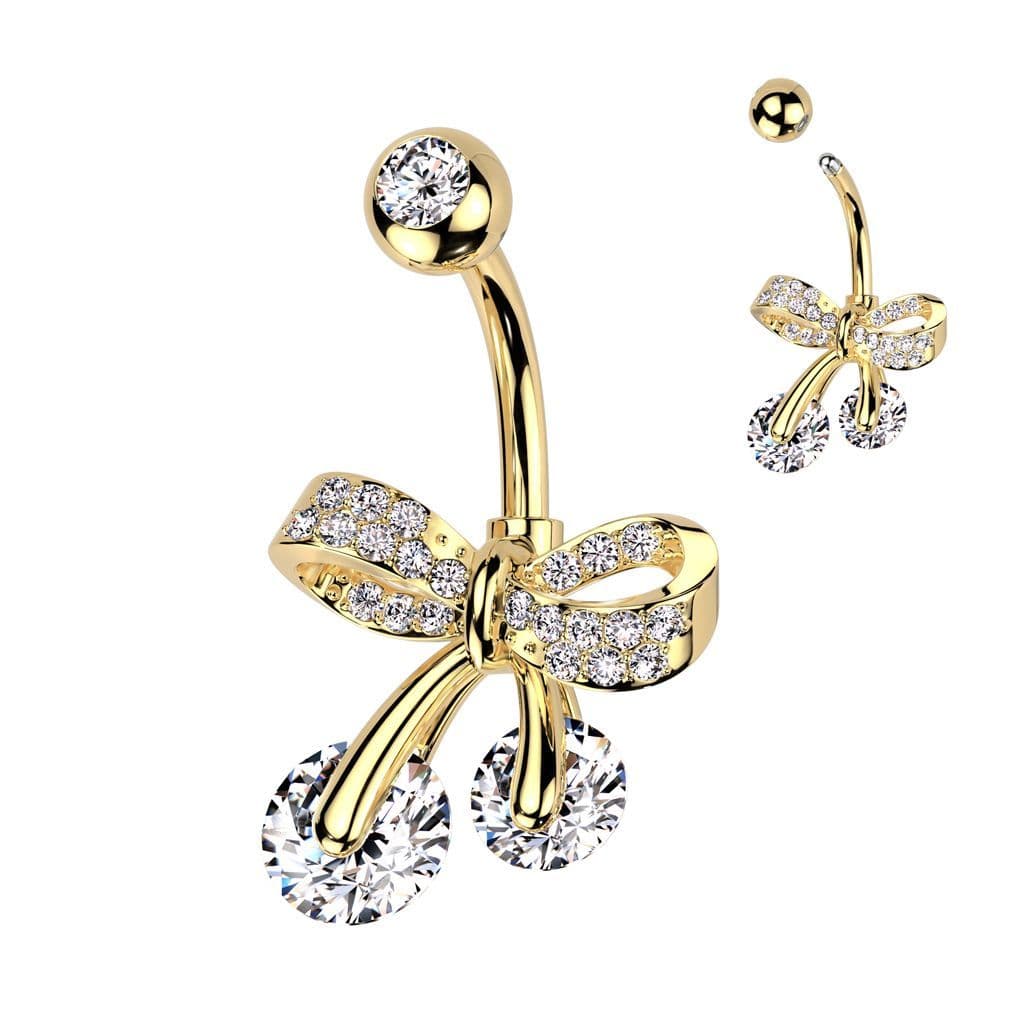 Piercing do pupíku - mašlička stříbrná - náhled 3