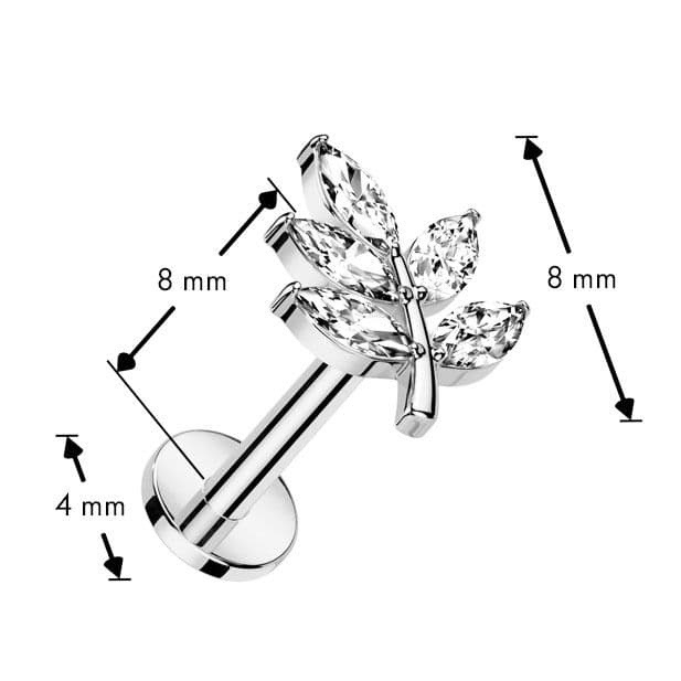 S4U Piercing do brady větvička - PUSH IN labreta - LB1124 - náhled 3
