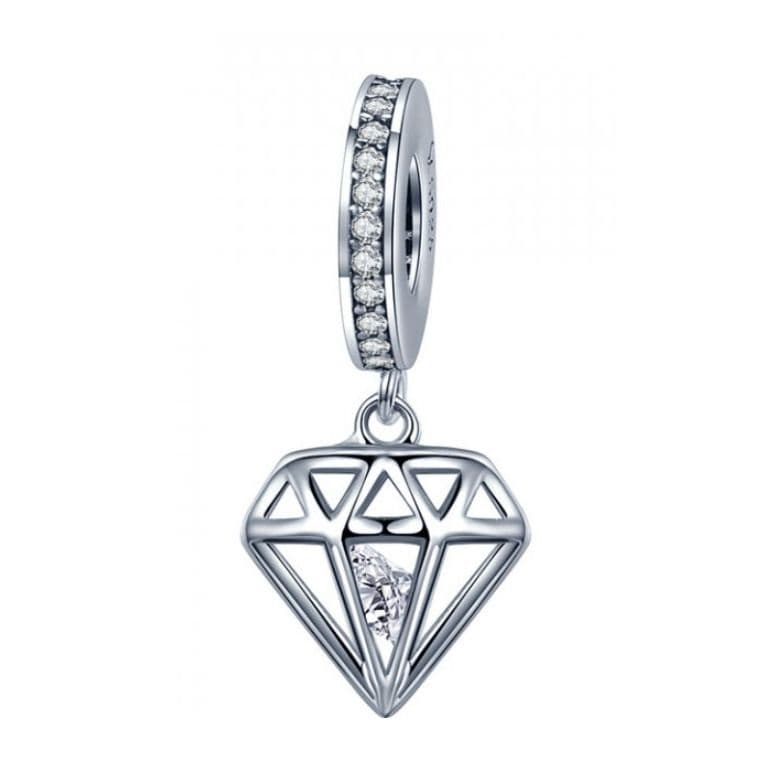NUBIS Stříbrný přívěsek korálek diamant - NB-8182