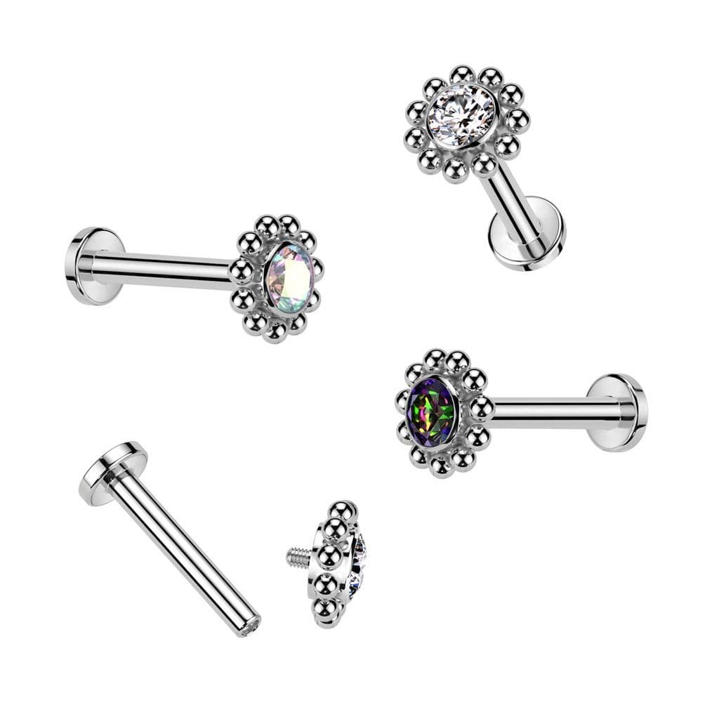 Piercing do brady / ucha TITAN (duhová 1,2 x 6 mm) - náhled 2