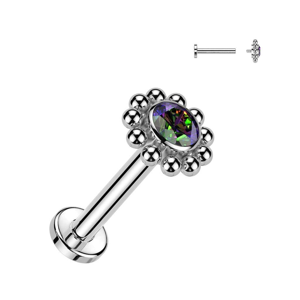 Piercing do brady / ucha TITAN (duhová 1,2 x 6 mm) - náhled 4