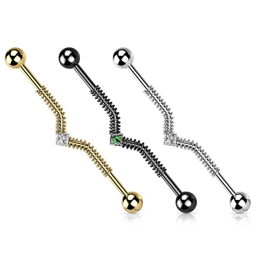 Industrial piercing s pružinou (stříbrný) - náhled 4
