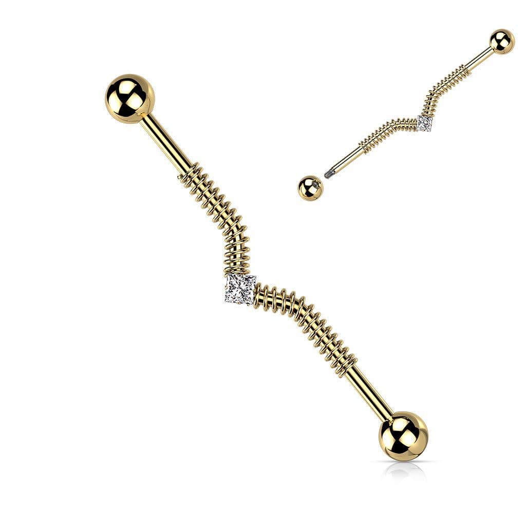 Industrial piercing s pružinou (stříbrný) - náhled 5