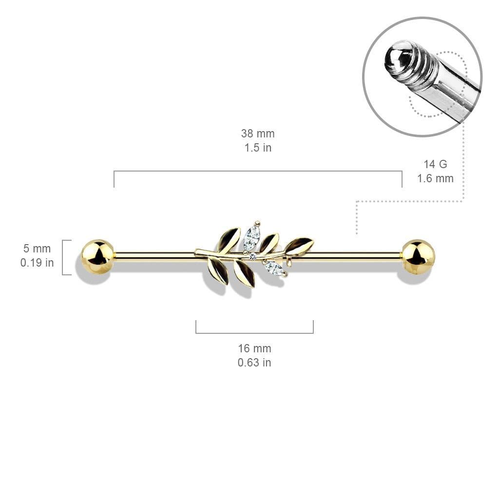 Industrial piercing - list (stříbrný) - náhled 2