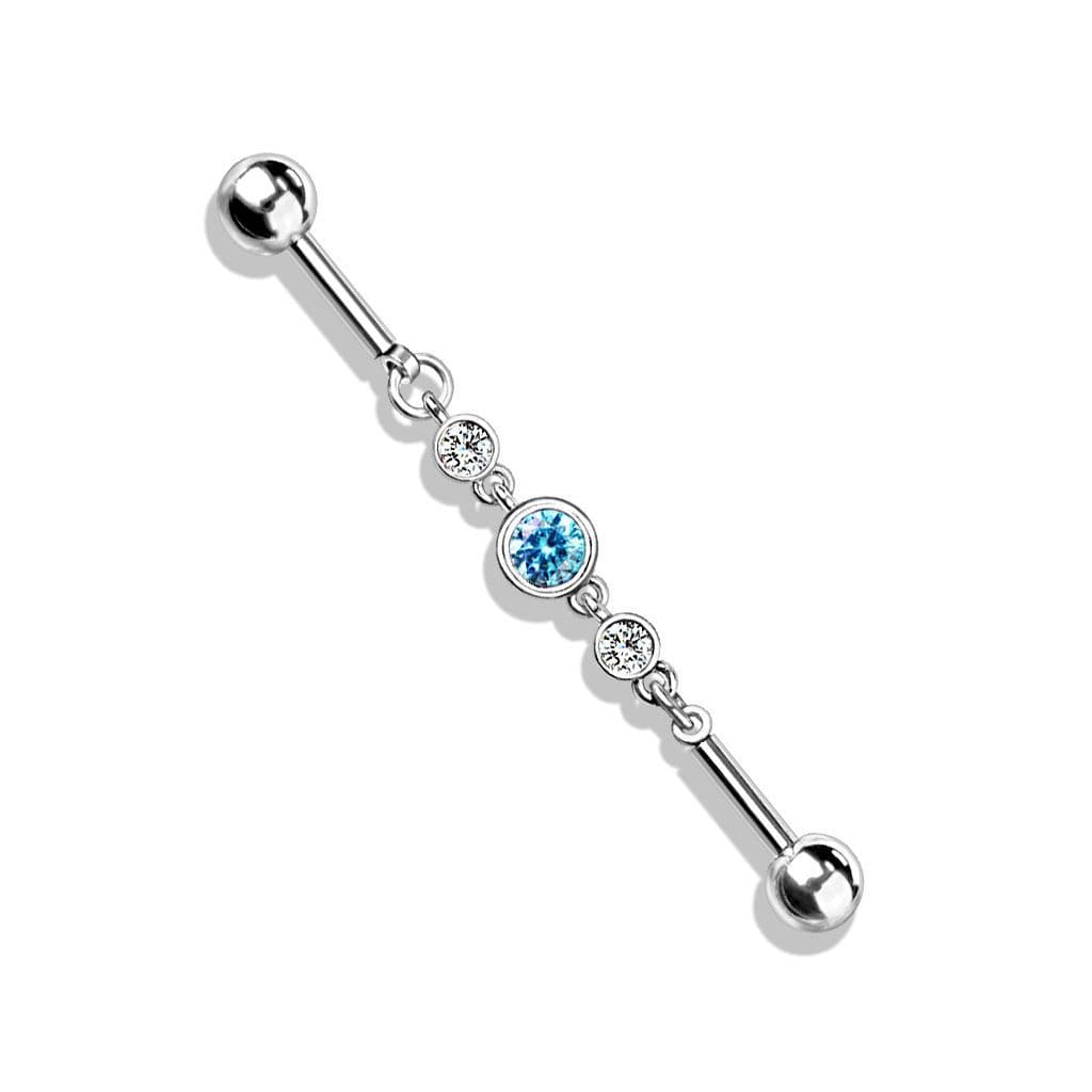 Řetízkový industrial piercing se zirkony (GD) - náhled 4