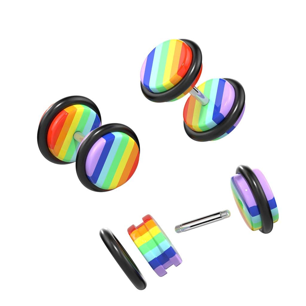 Piercing falešný plug gaypride HWPAFX31 - náhled 3