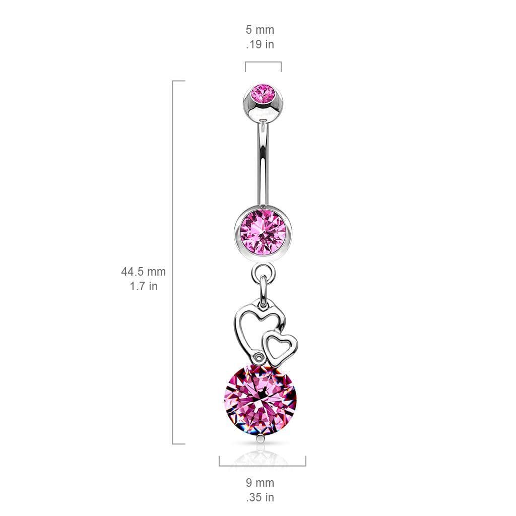 Piercing do pupíku srdíčka (růžová) - náhled 4