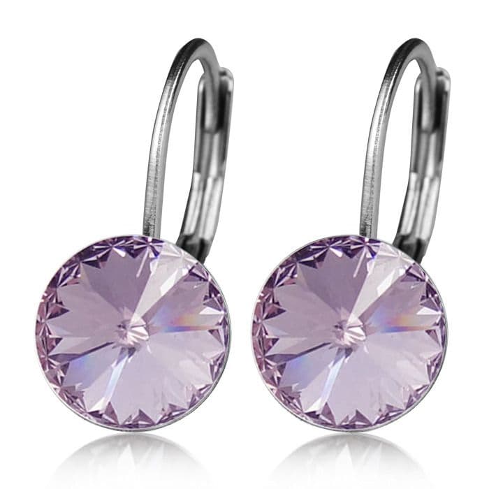 S4U Ocelové náušnice - Light Violet, 8 mm - NBSS08-LV