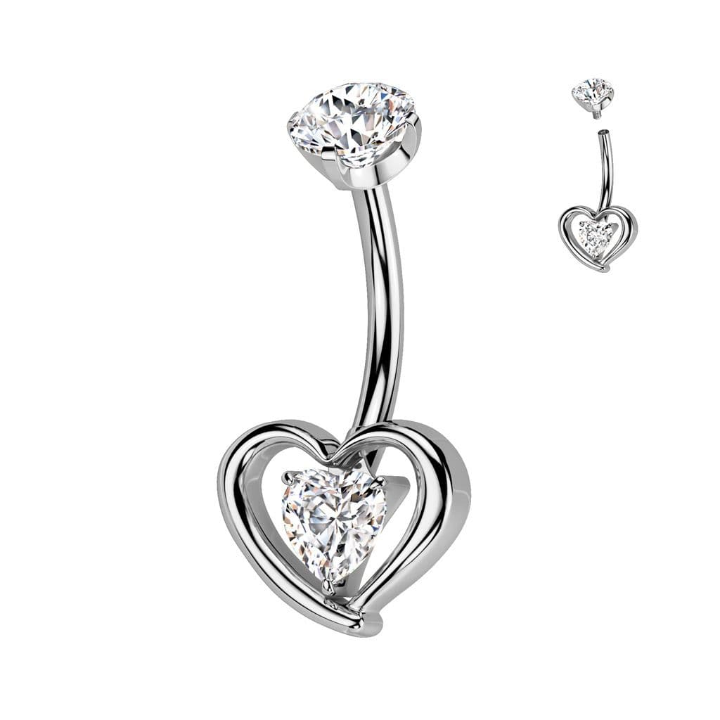 Piercing do pupíku srdíčko - TITAN - TIT1352-C