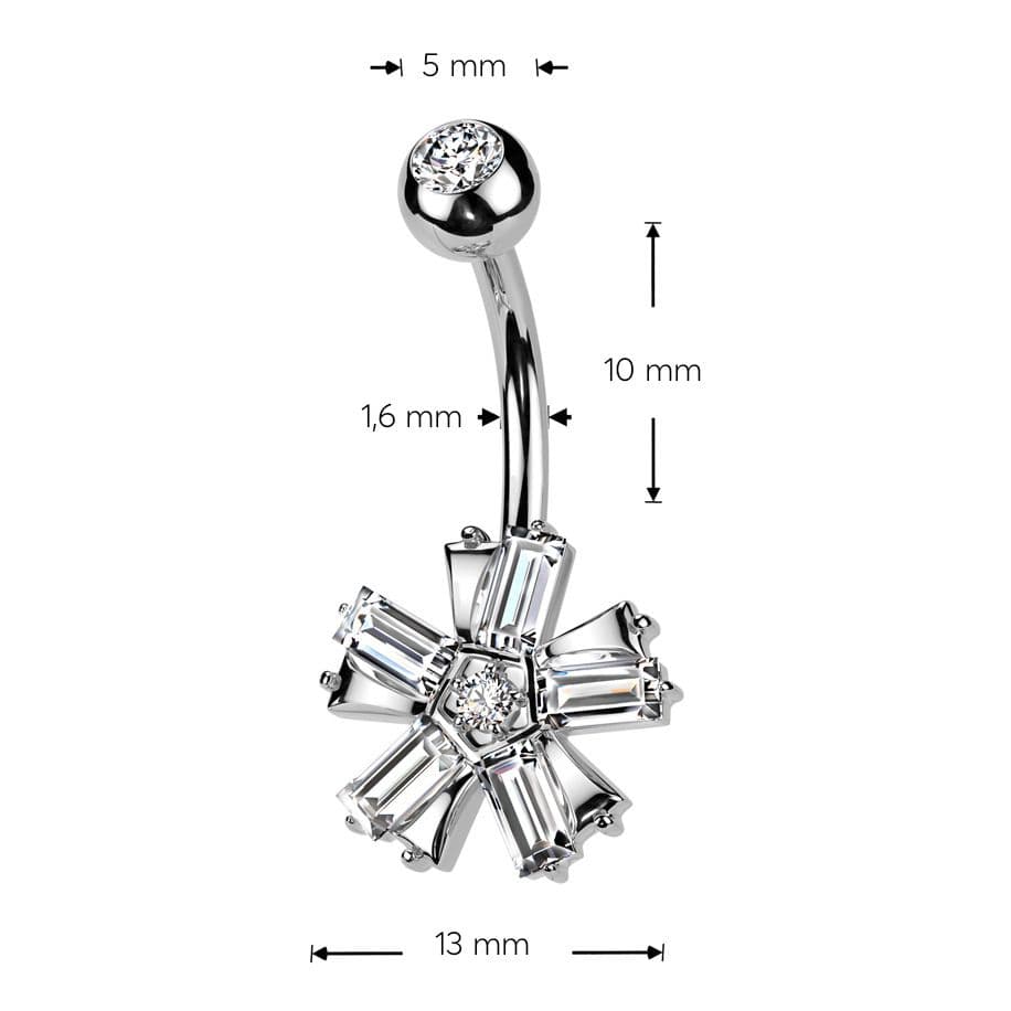 Piercing do pupíku kytička - WP0070-ST - náhled 3