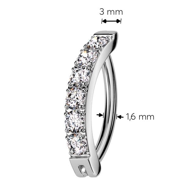 Piercing do pupíku TITAN, čiré zirkony - TIT1353-C - náhled 3