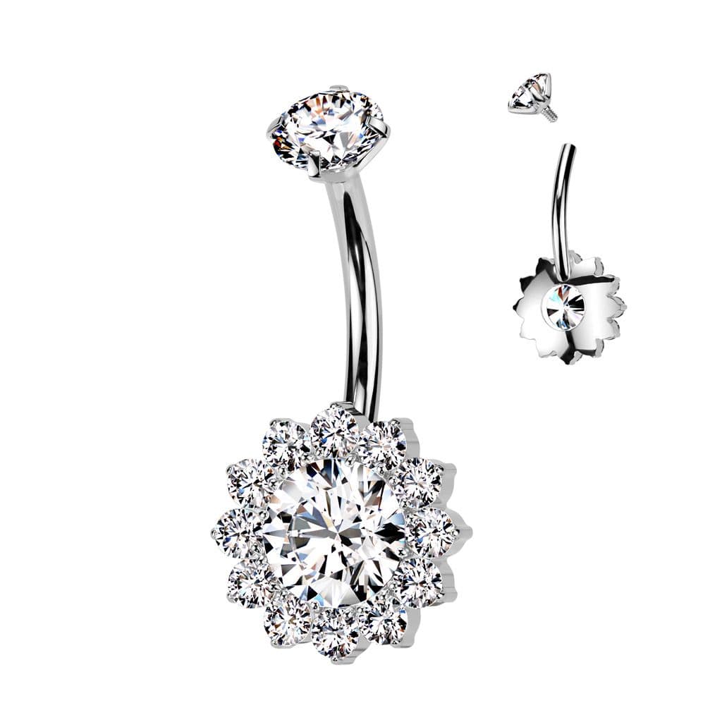 Piercing do pupíku kytička - TITAN - TIT1351-C