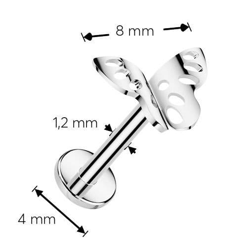 Piercing do brady motýl, 1,2 x 6 mm - náhled 3