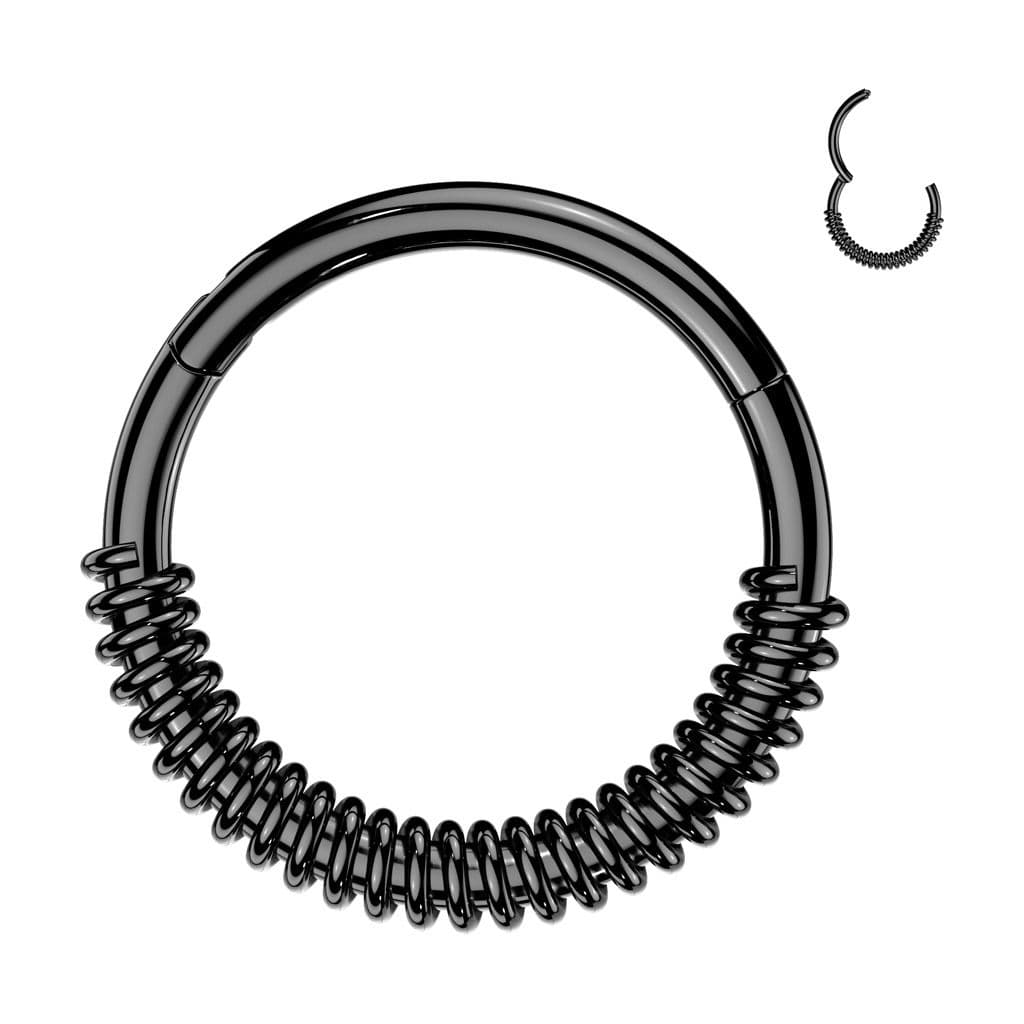 Černý segment kruh - helix / cartilage / tragus piercing - NS0067K - náhled 1