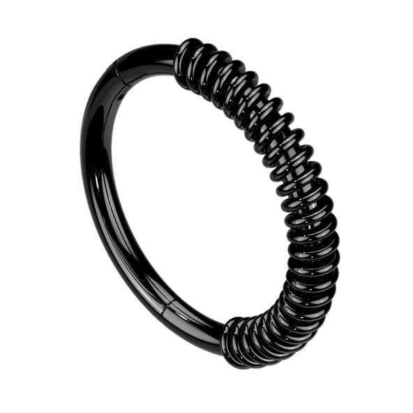 Černý segment kruh - helix / cartilage / tragus piercing - NS0067K - náhled 2