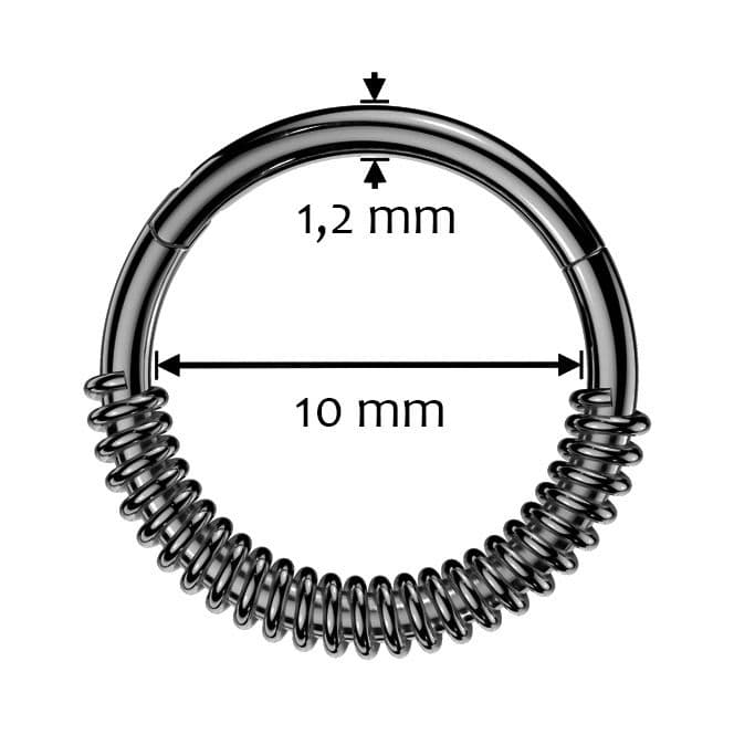 Černý segment kruh - helix / cartilage / tragus piercing - NS0067K - náhled 3