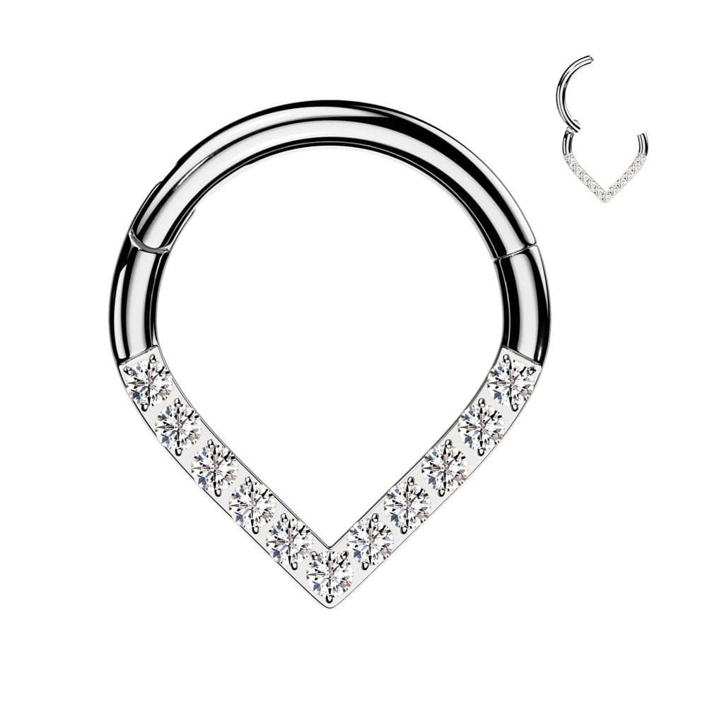 Segment kruh se zirkony septum / helix / cartilage / tragus piercing (1,2 x 10 mm) - NS0063ST-1210 - náhled 1