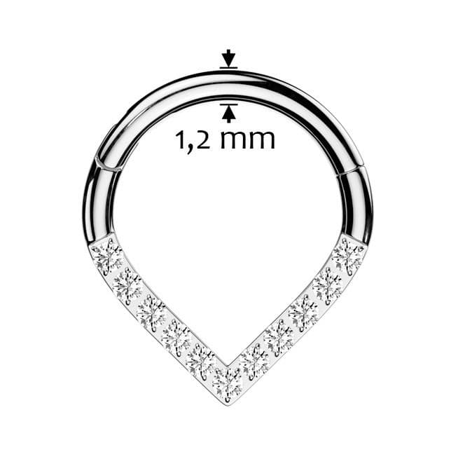 Segment kruh se zirkony septum / helix / cartilage / tragus piercing (1,2 x 10 mm) - NS0063ST-1210 - náhled 3