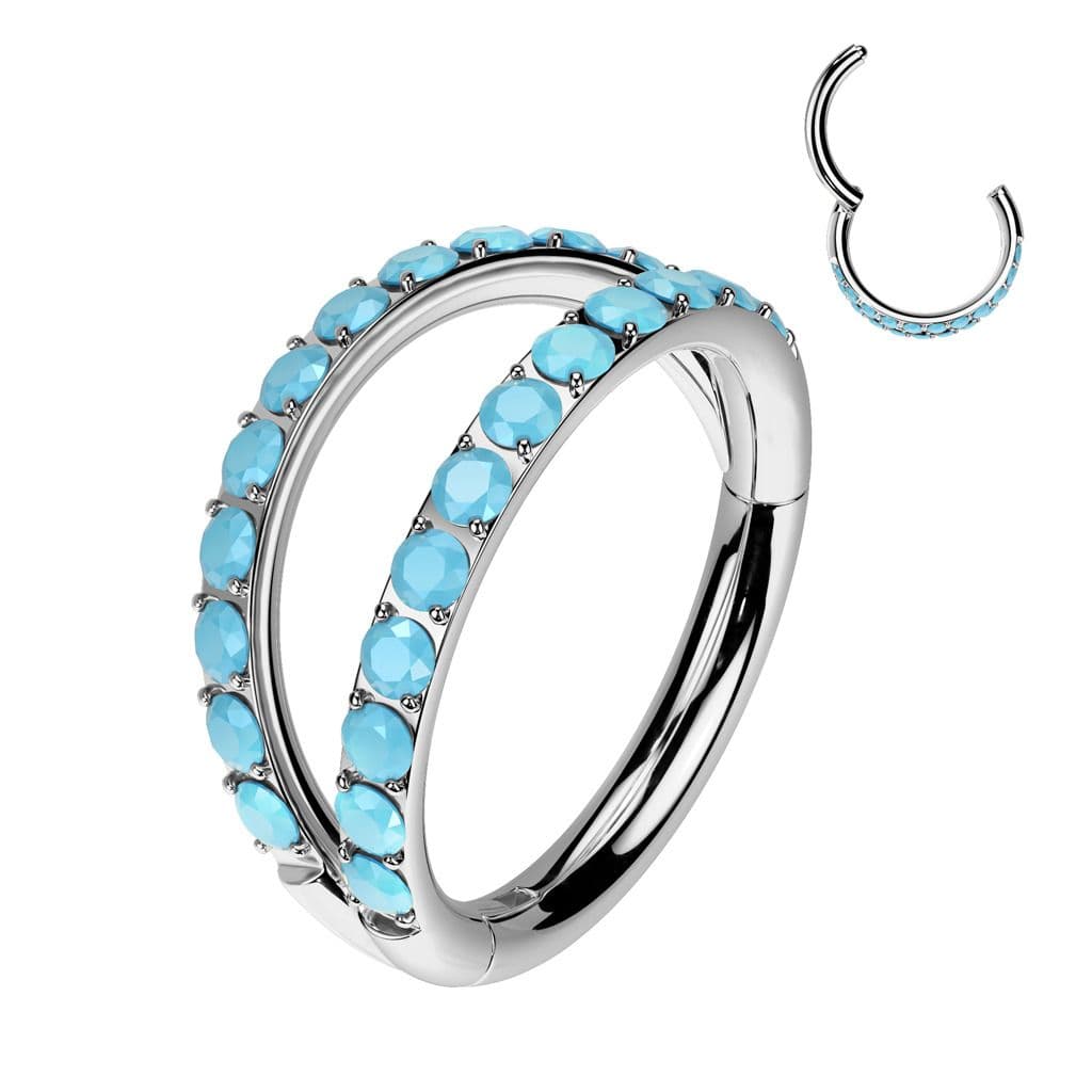 Dvojitý segment kruh - helix / cartilage / tragus piercing TITAN (1,2 x 8 mm) - TIT1373-1208