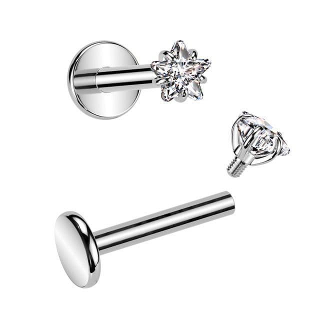 Piercing do brady - labreta titan hvězda (1,2 x 6 mm) - TIT1349-1206 - náhled 2