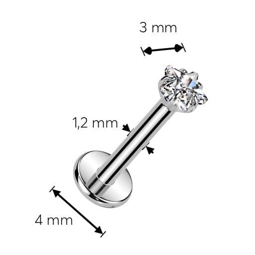 Piercing do brady - labreta titan hvězda (1,2 x 6 mm) - TIT1349-1206 - náhled 3