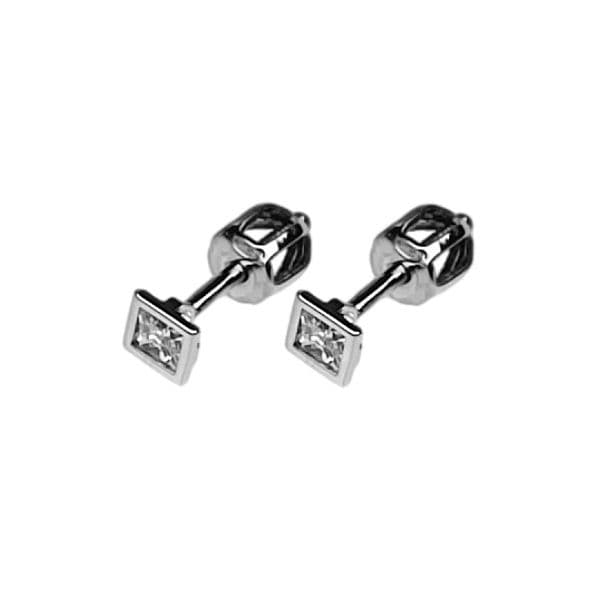 Stříbrné náušnice šroubovací - čtverečky 3,5 mm - ZB53907 - náhled 1