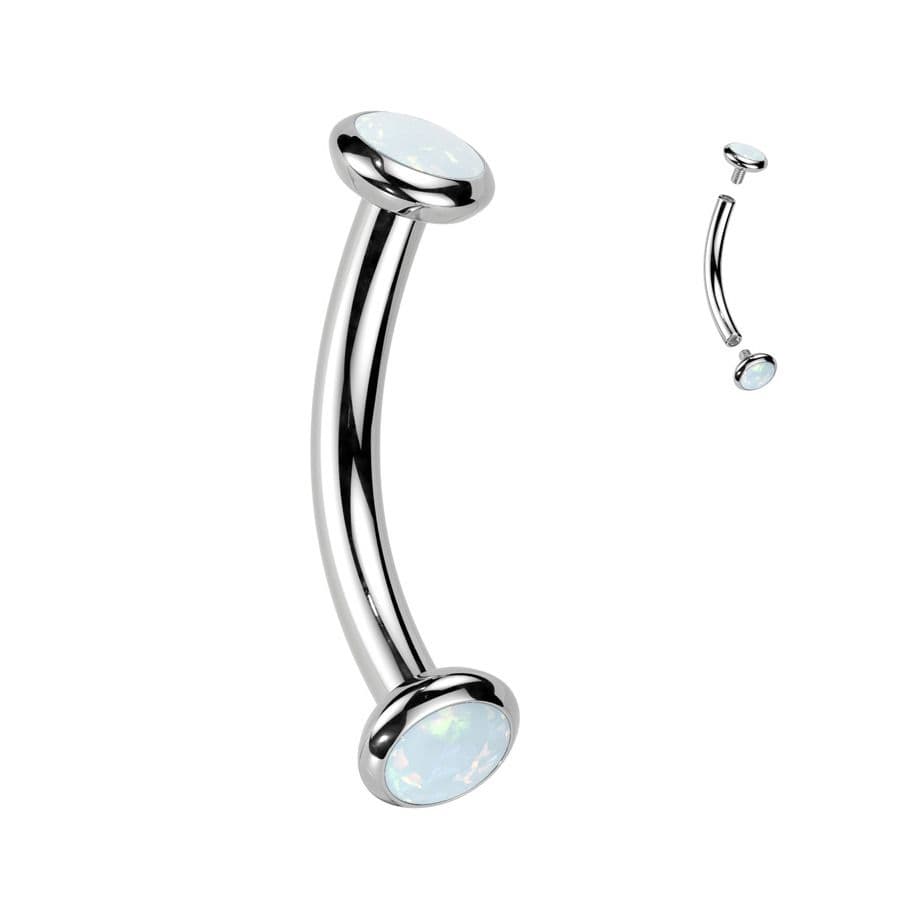 S4U Piercing do obočí TITAN, bílý opál - TIT1380-OP17