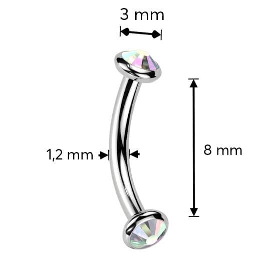 S4U Piercing do obočí TITAN (duhová) - TIT1381-AB - náhled 2