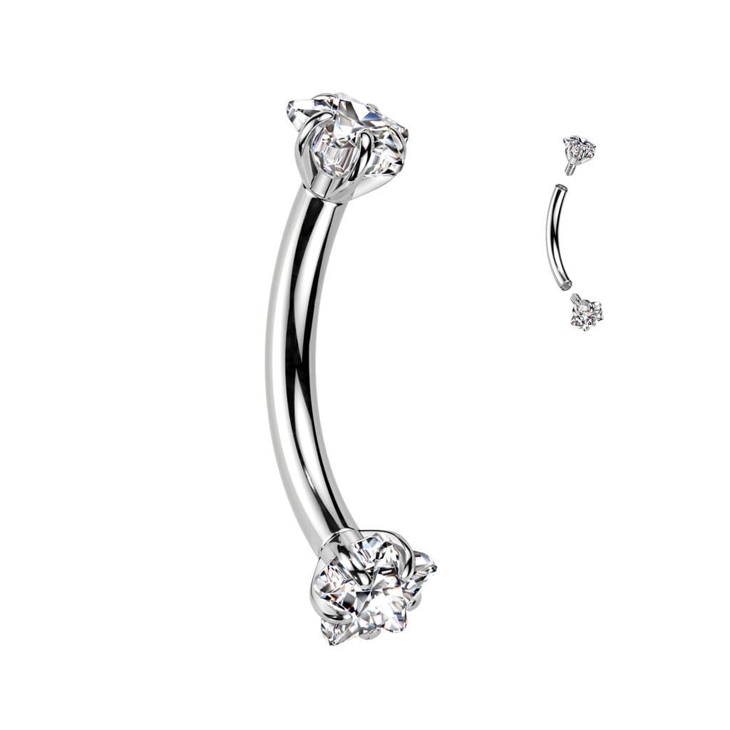 Piercing do obočí TITAN s hvězdičkami (1,2 x 10 mm) - TIT1391-1210