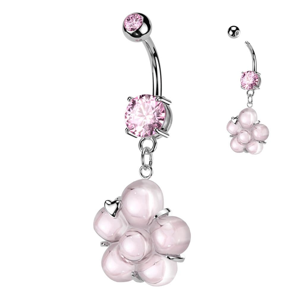 S4U Piercing do pupíku s kytičkou (růžová) - WP0072-P - náhled 1