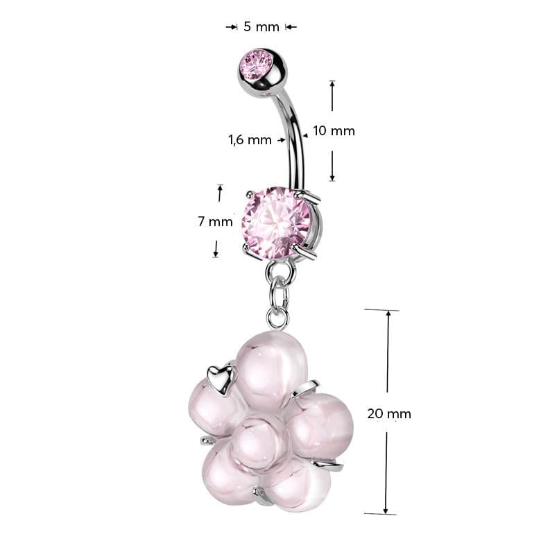S4U Piercing do pupíku s kytičkou (růžová) - WP0072-P - náhled 4