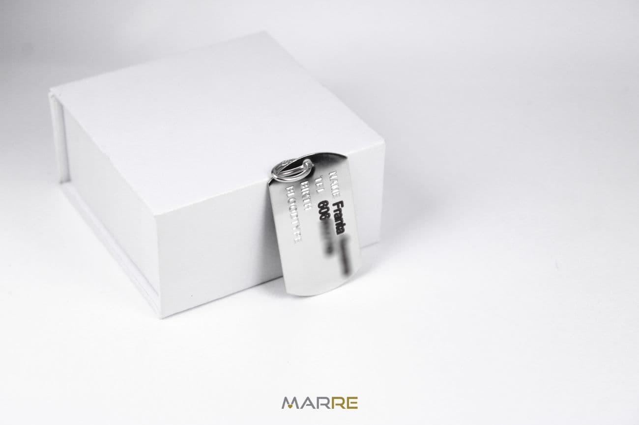 Stříbrný přívěsek - dog tag s textem - ZB3115 - náhled 4