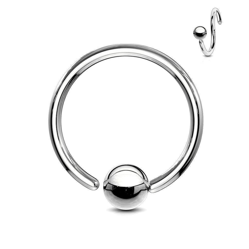 Piercing - kruh s kuličkou - rozevíratelný (0,8 x 10 mm, kulička 3 mm)