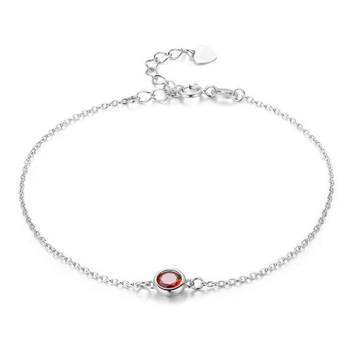 NUBIS Dámský stříbrný náramek s červeným zirkonem - NB-1032-R