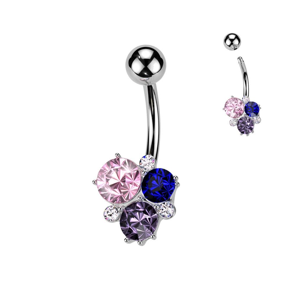 Piercing do pupíku s kamínky - WP0076 - náhled 1