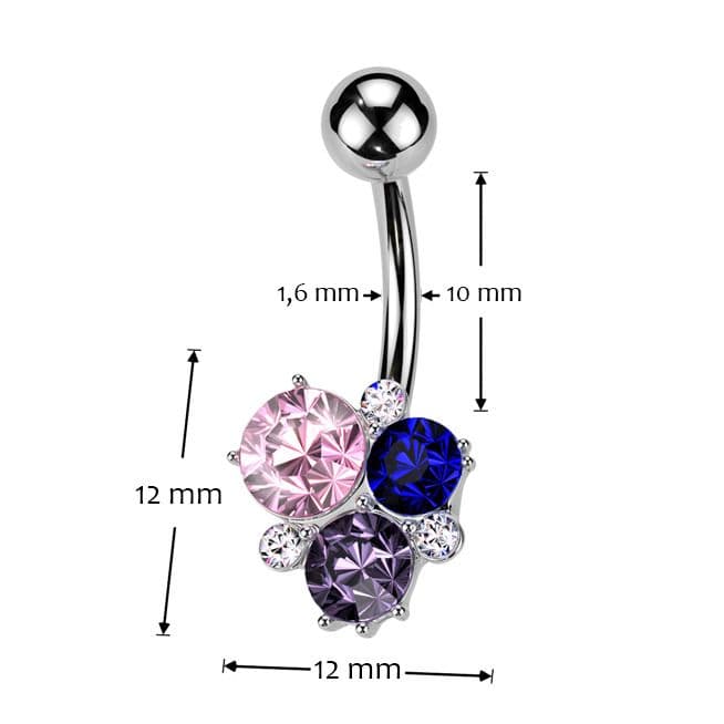 Piercing do pupíku s kamínky - WP0076 - náhled 3