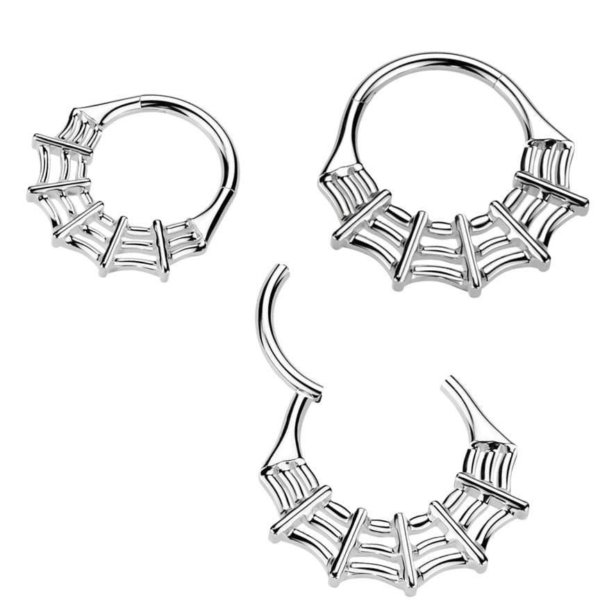 Segment kruh pavučina - helix / cartilage / tragus piercing TITAN (1,2 x 10 mm) - TIT1432-1210 - náhled 2