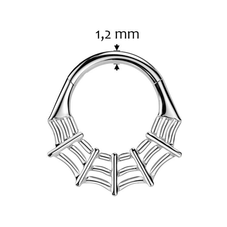 Segment kruh pavučina - helix / cartilage / tragus piercing TITAN (1,2 x 10 mm) - TIT1432-1210 - náhled 3