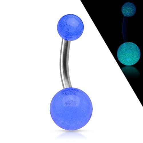 Fosforeskující piercing do pupíku - TITAN (bílá) - náhled 3