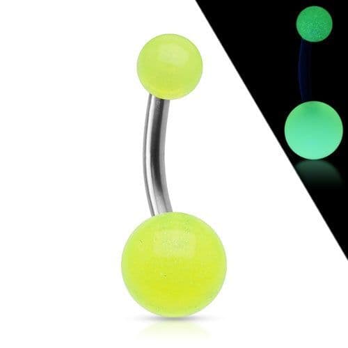 Fosforeskující piercing do pupíku - TITAN (bílá) - náhled 4