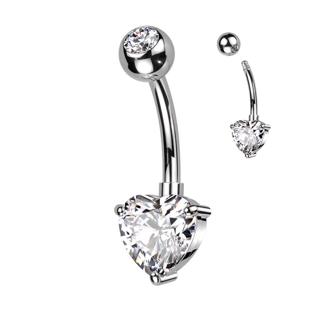 Piercing do pupíku se srdíčkem - TB004-C