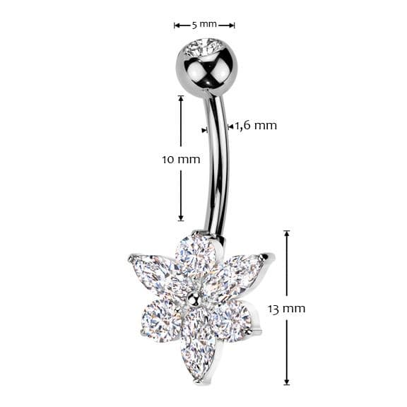 Piercing do pupíku - TITAN + bižuterie - TB002 - náhled 4