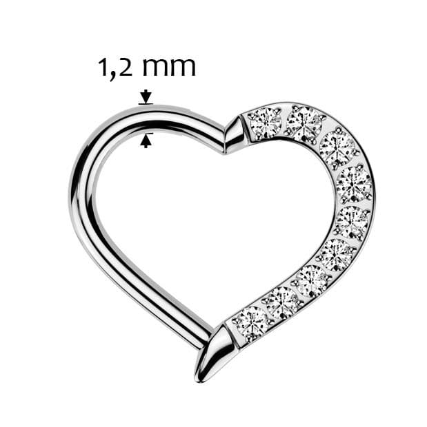 Piercing segment TITAN srdíčko (1,2 x 8 mm) - TIT1441-1208 - náhled 3