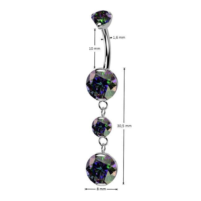 Visací piercing do pupíku - TITAN - TIT1438-VM - náhled 3