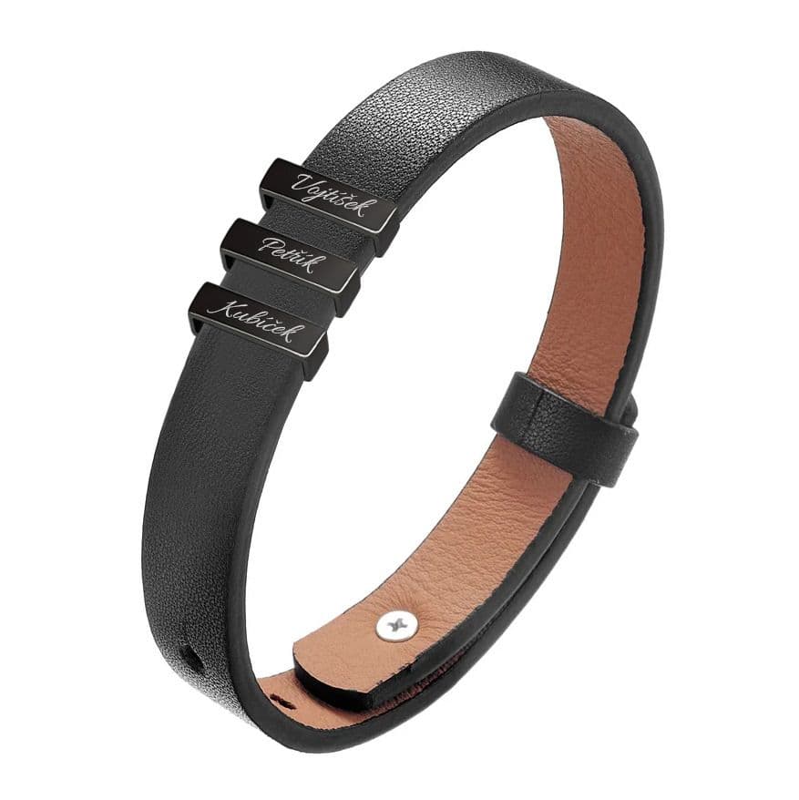 S4U Personalizovaný pánský kožený náramek - OPA226