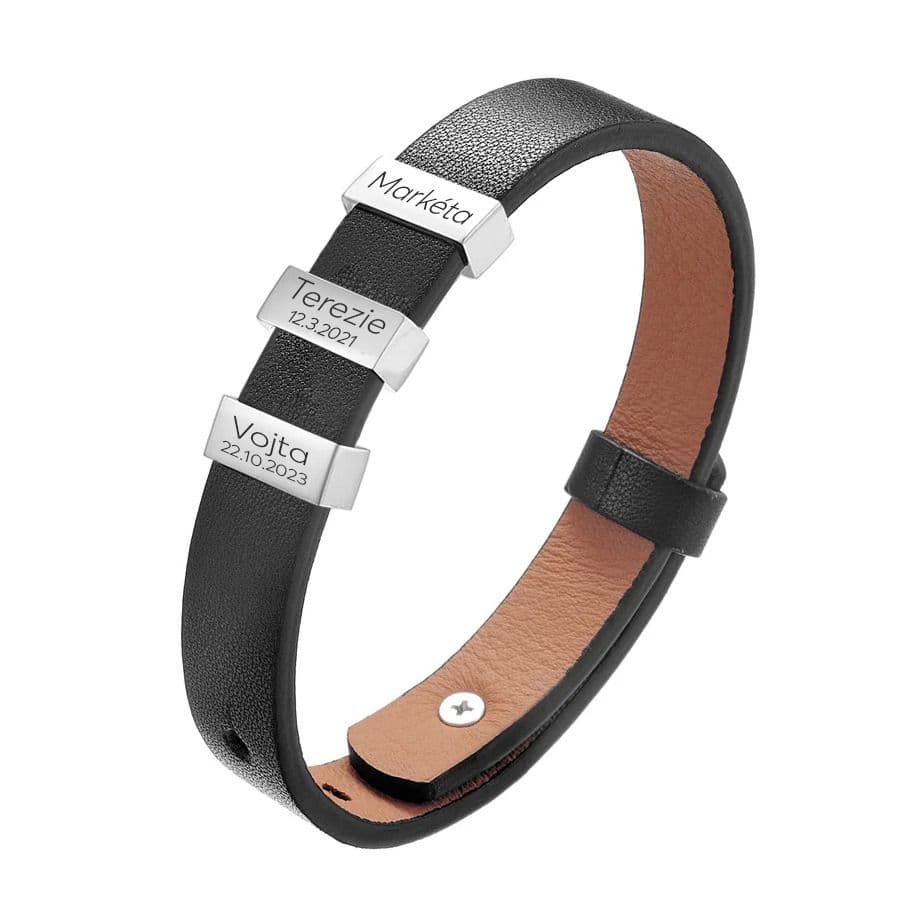 S4U Personalizovaný pánský kožený náramek - OPA216 - náhled 2