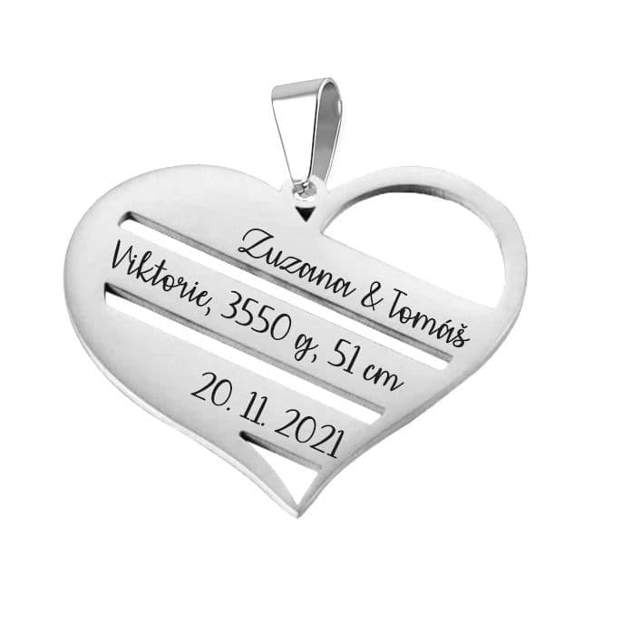 S4U Personalizovaný ocelový přívěsek srdíčko - RT1020 - náhled 4